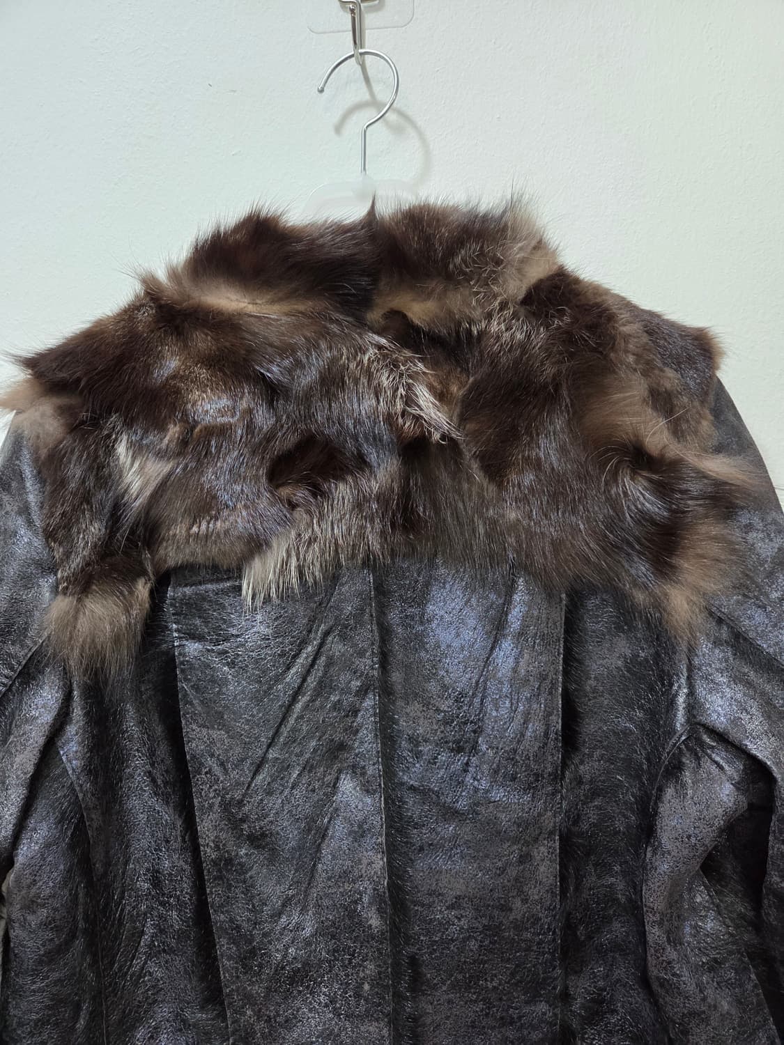 유니크.빈티지 폭스퍼 비지터블 가죽코트 상품이미지7