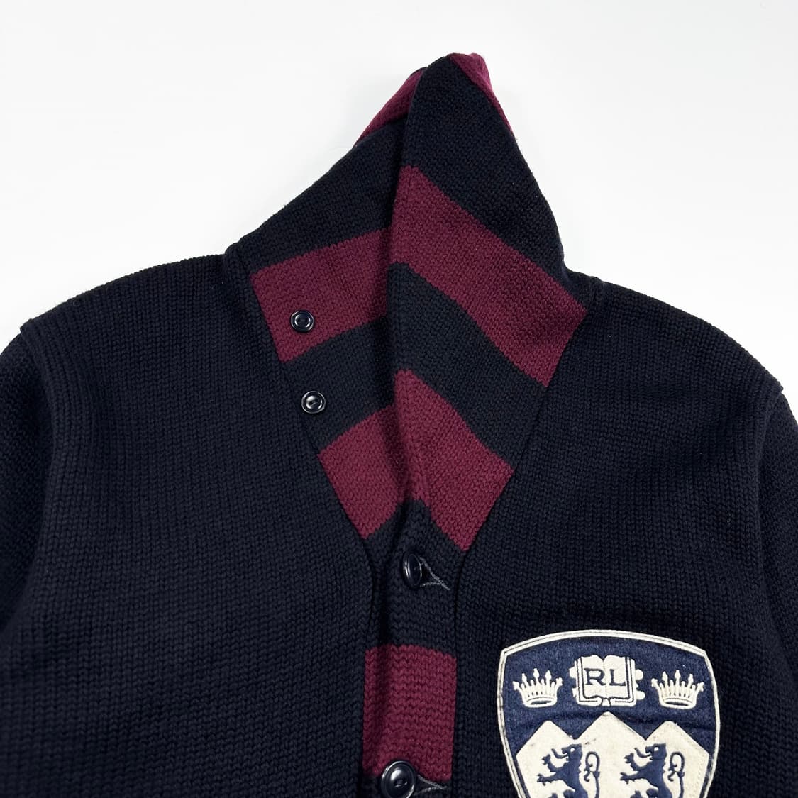 폴로 랄프로렌 클래식 숄카라 울 니트 가디건 M 상품이미지3