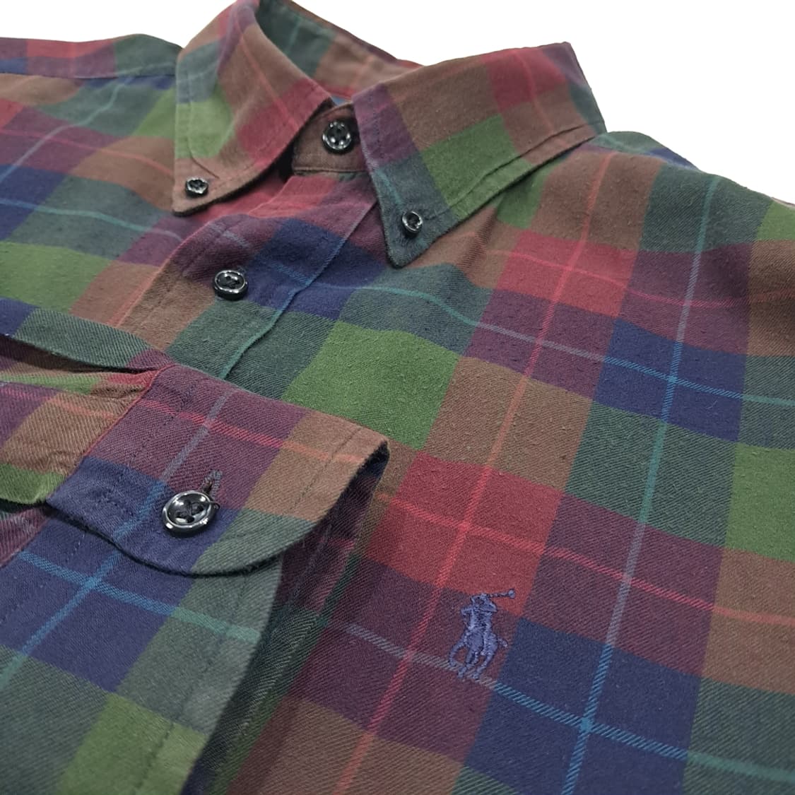 CL509 L 폴로 90s 코튼 클래식 타탄체크 멀티컬러 셔츠 남방 상품이미지3