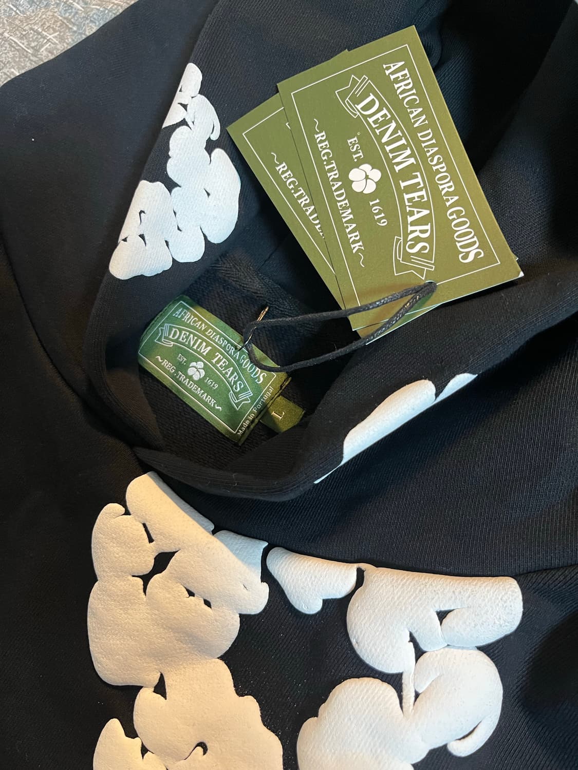 데님티어스 후드티 블랙 L 새상품 상품이미지2