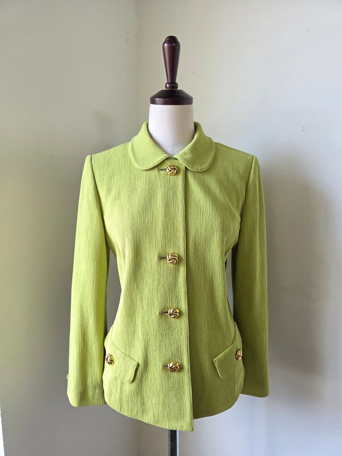 이태리 연두 금장 버튼 자켓 상품이미지3