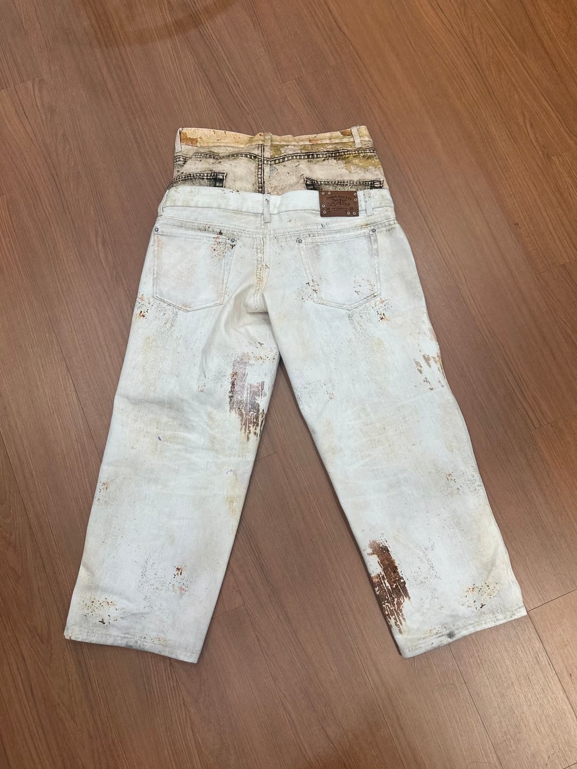 자라 x 앤더슨벨 더블 웨이스트밴드 프린티드 진 상품이미지5