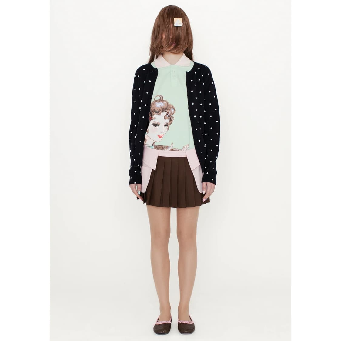 (S,M) 애슐리 윌리엄스 스트라이프 미니 스커트 / 핑크 상품이미지1