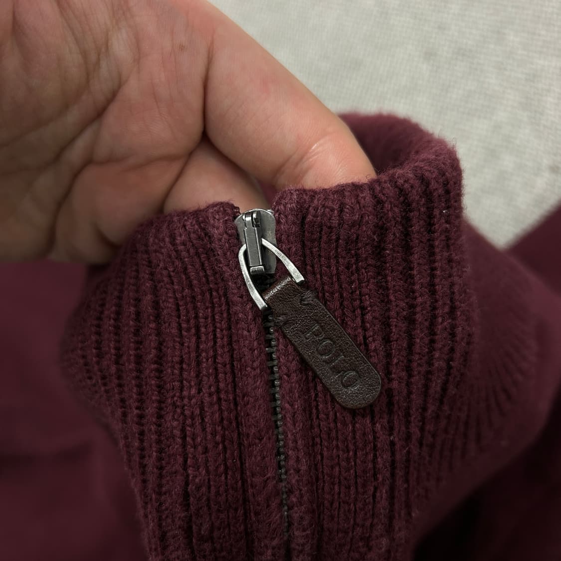 폴로 버건디 하프집업 니트(XL) 상품이미지7