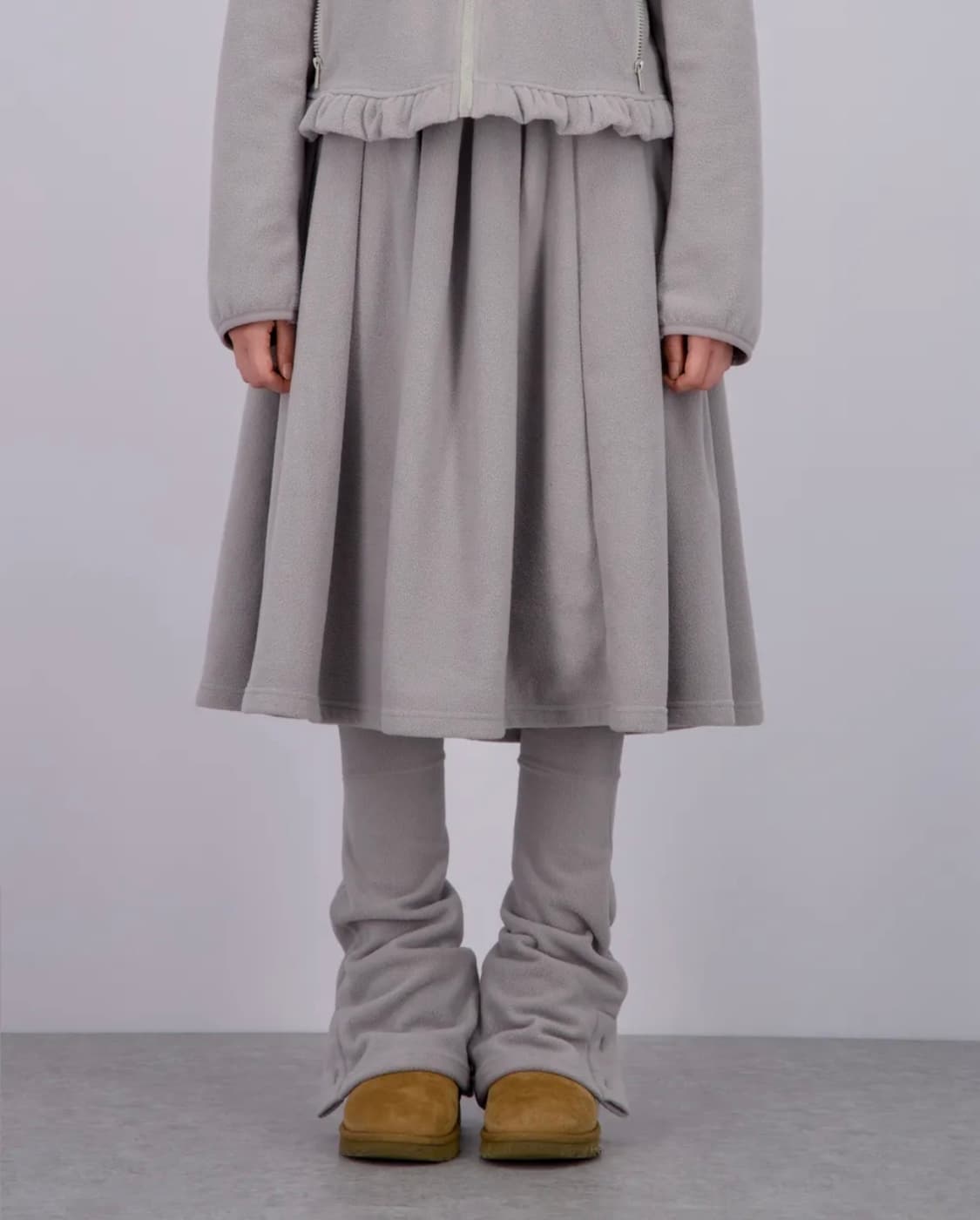 로액슈얼 FLEECE MIDI WARMER SKIRT_MELANGE GR 상품이미지1