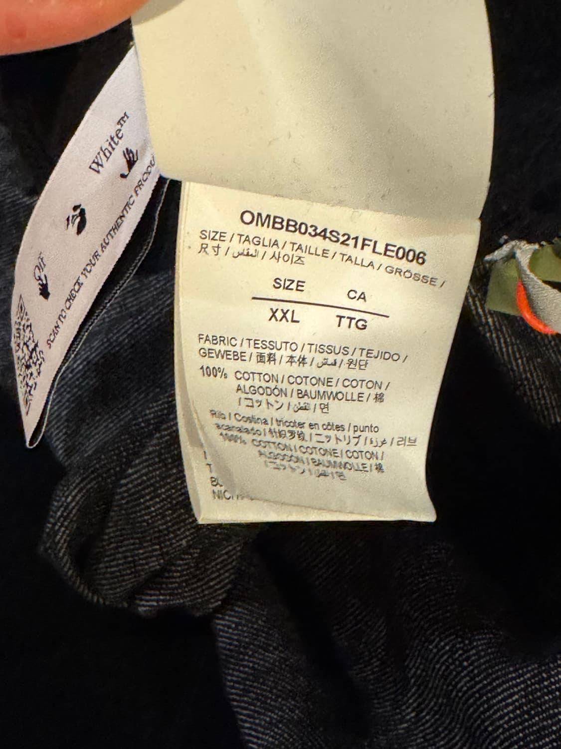 오프화이트 블랙 마커 후드티 XXL 상품이미지4