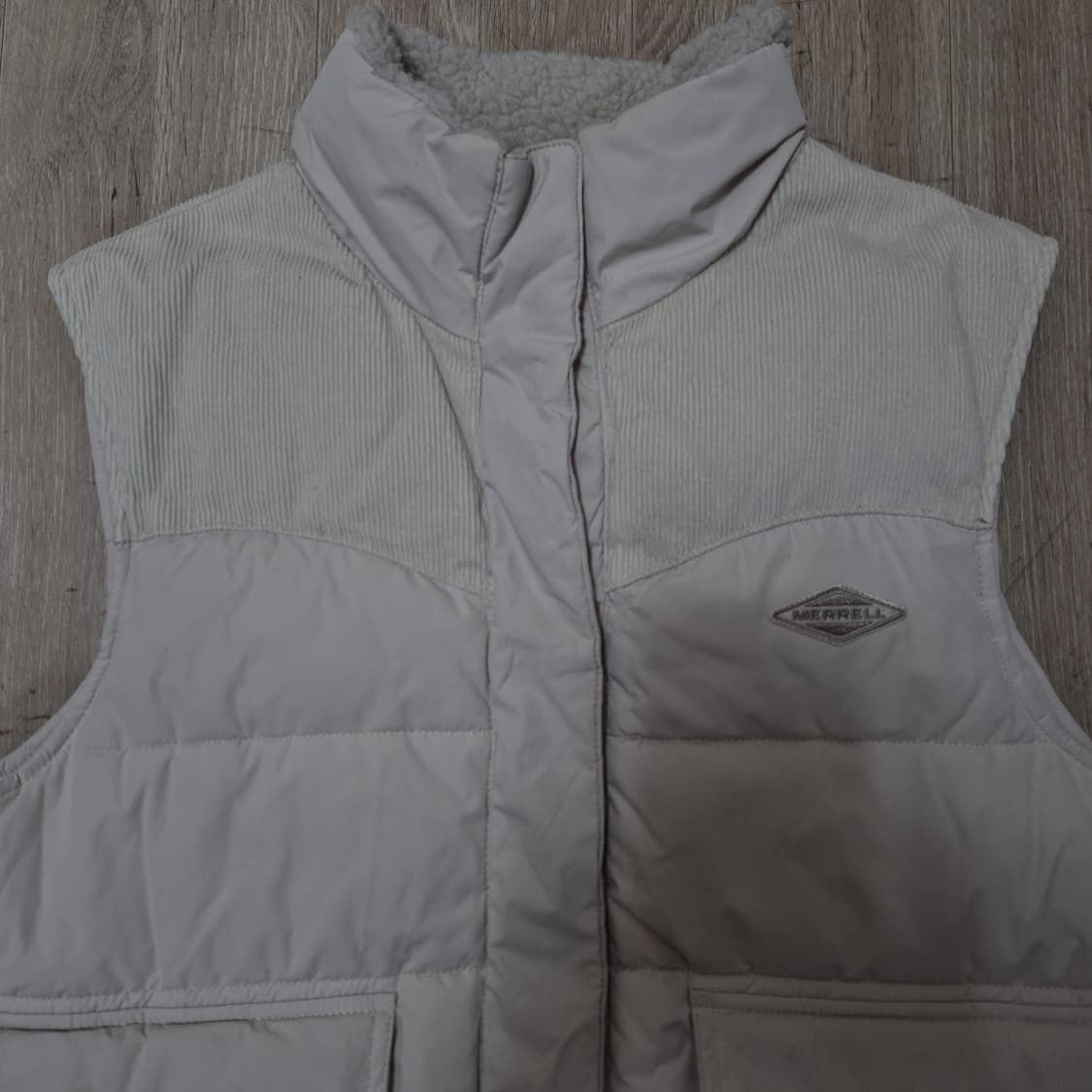머렐 남성 배색 코듀로이 양털 다운 패딩 조끼 L(100) 상품이미지2