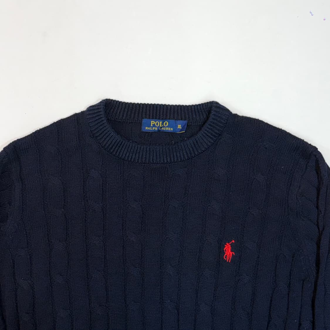 폴로 랄프로렌 네이비 케이블 니트 (L) 상품이미지2