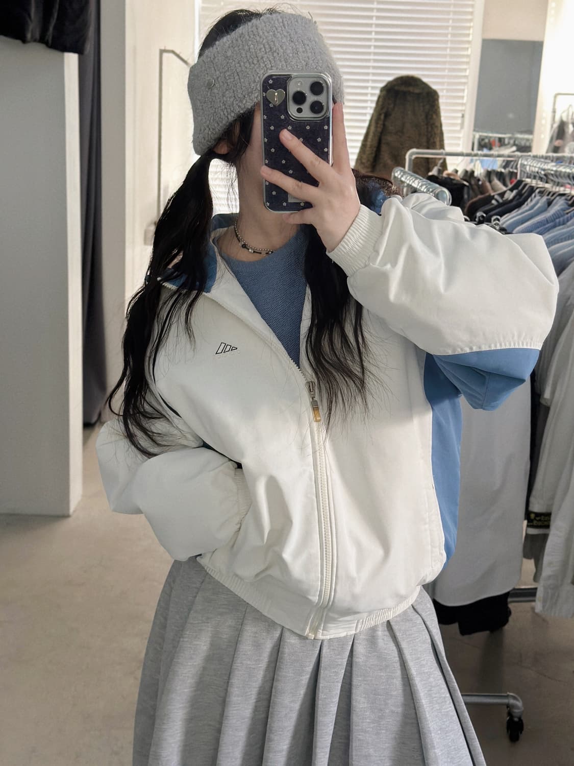 아디다스 화이트/스카이 모비딕 후드 점퍼  상품이미지1