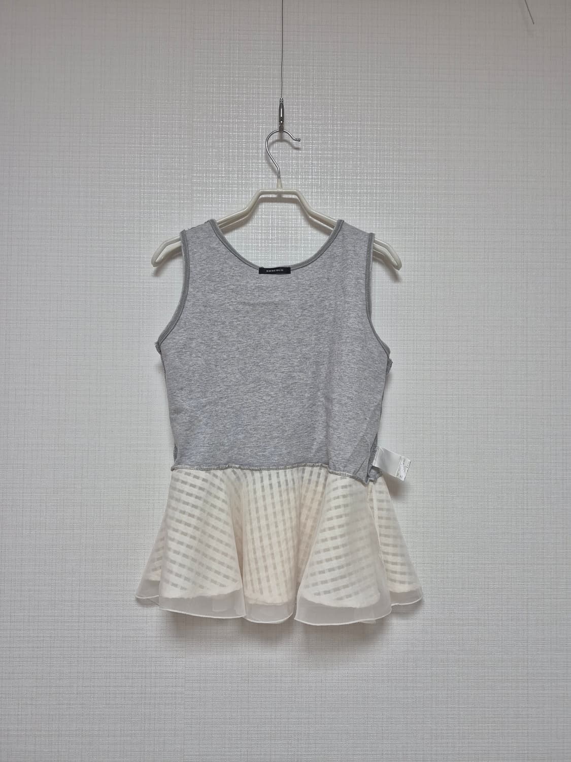 Rosebud 히메카지 이중후릴 탱크탑 그레이 상품이미지3