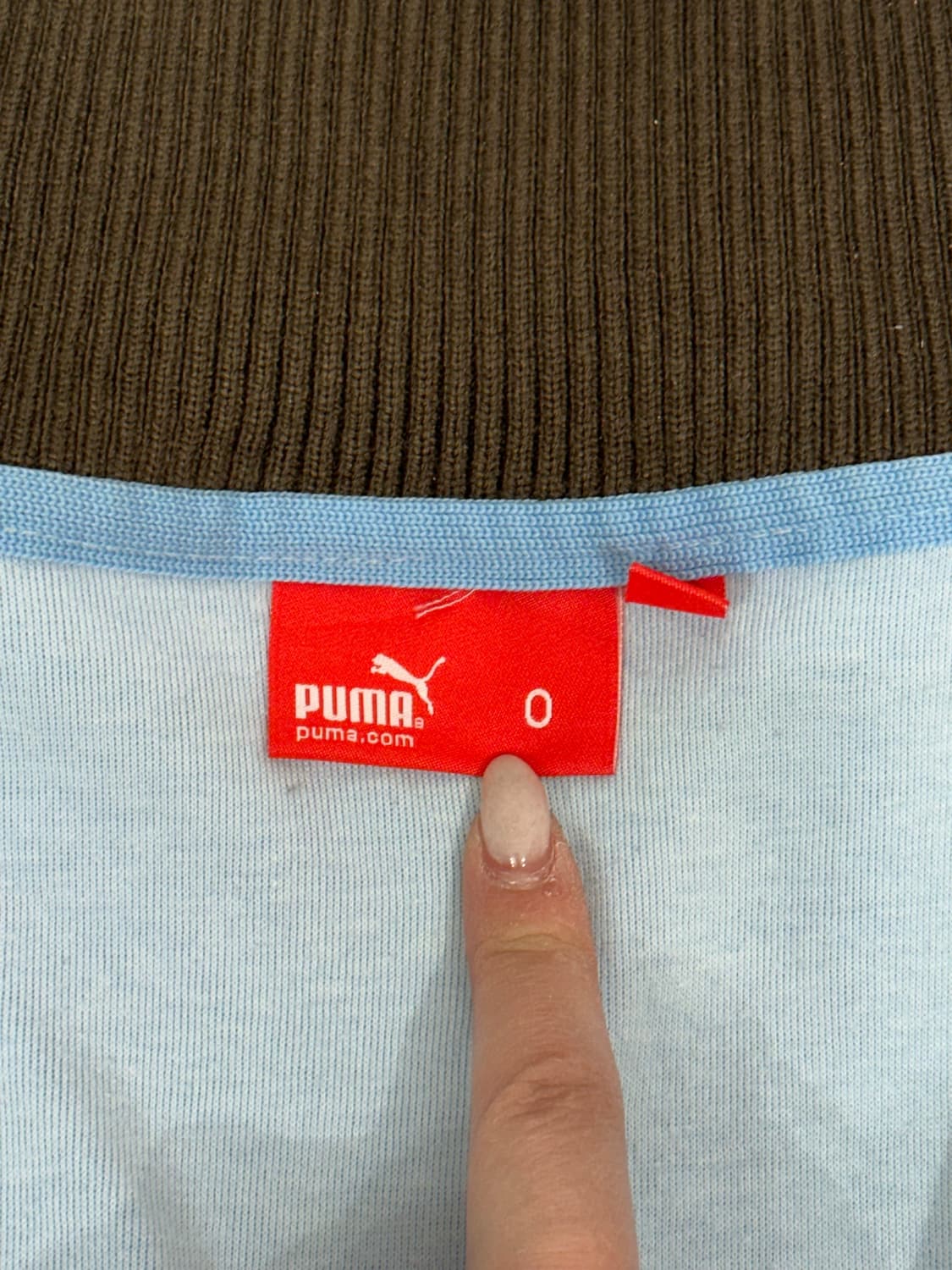 푸마 와투케 스카이 블루 초코 브라운 카라 트랙탑 져지 L 상품이미지7