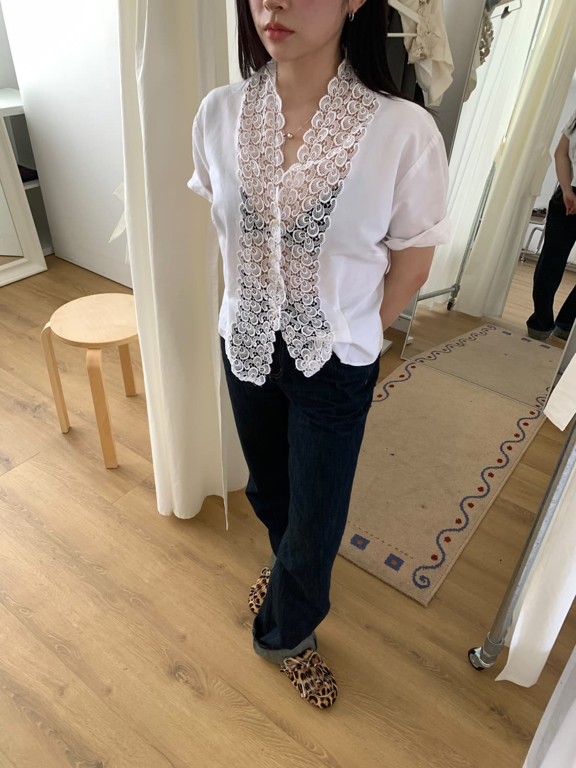 rough lace white shirts (Europe) no no 상품이미지4