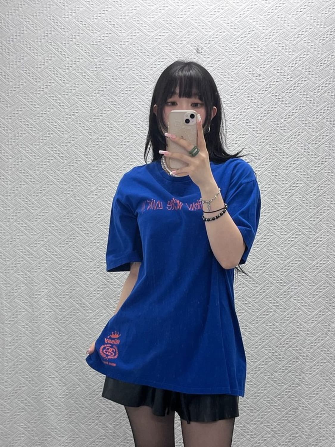 스투시 올드스쿨 스트릿 펑크 키치 Y2K 레터링 반팔티 XL C12235 상품이미지1