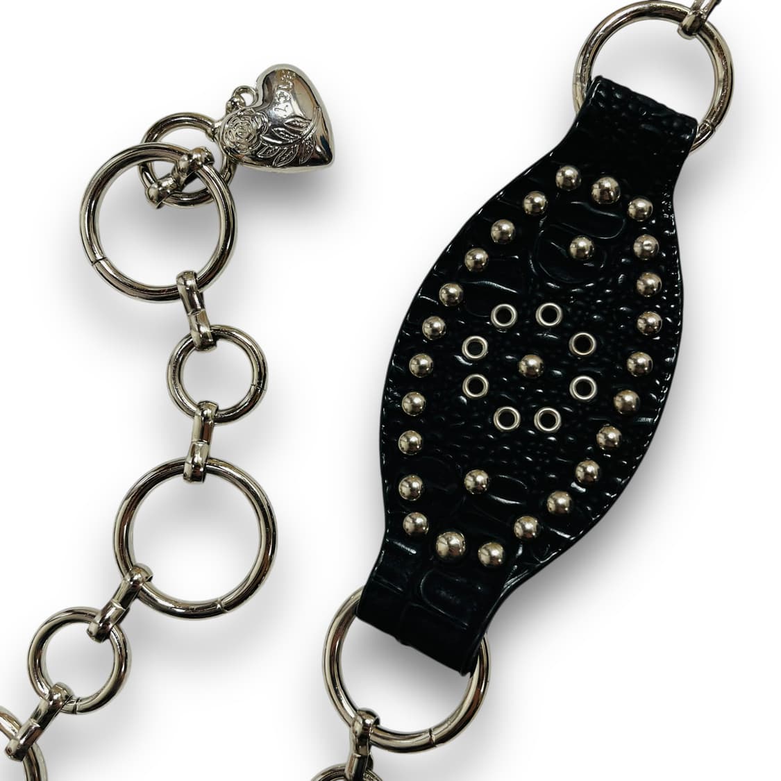 Western Leaf Stud Dark Vintage Belt 상품이미지3