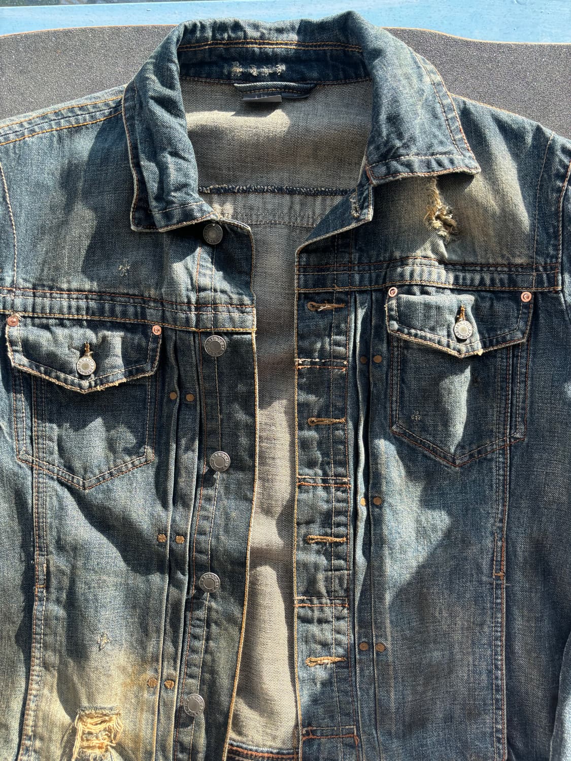 알마니 익스체인지 데미지 데님 자켓 상품이미지2