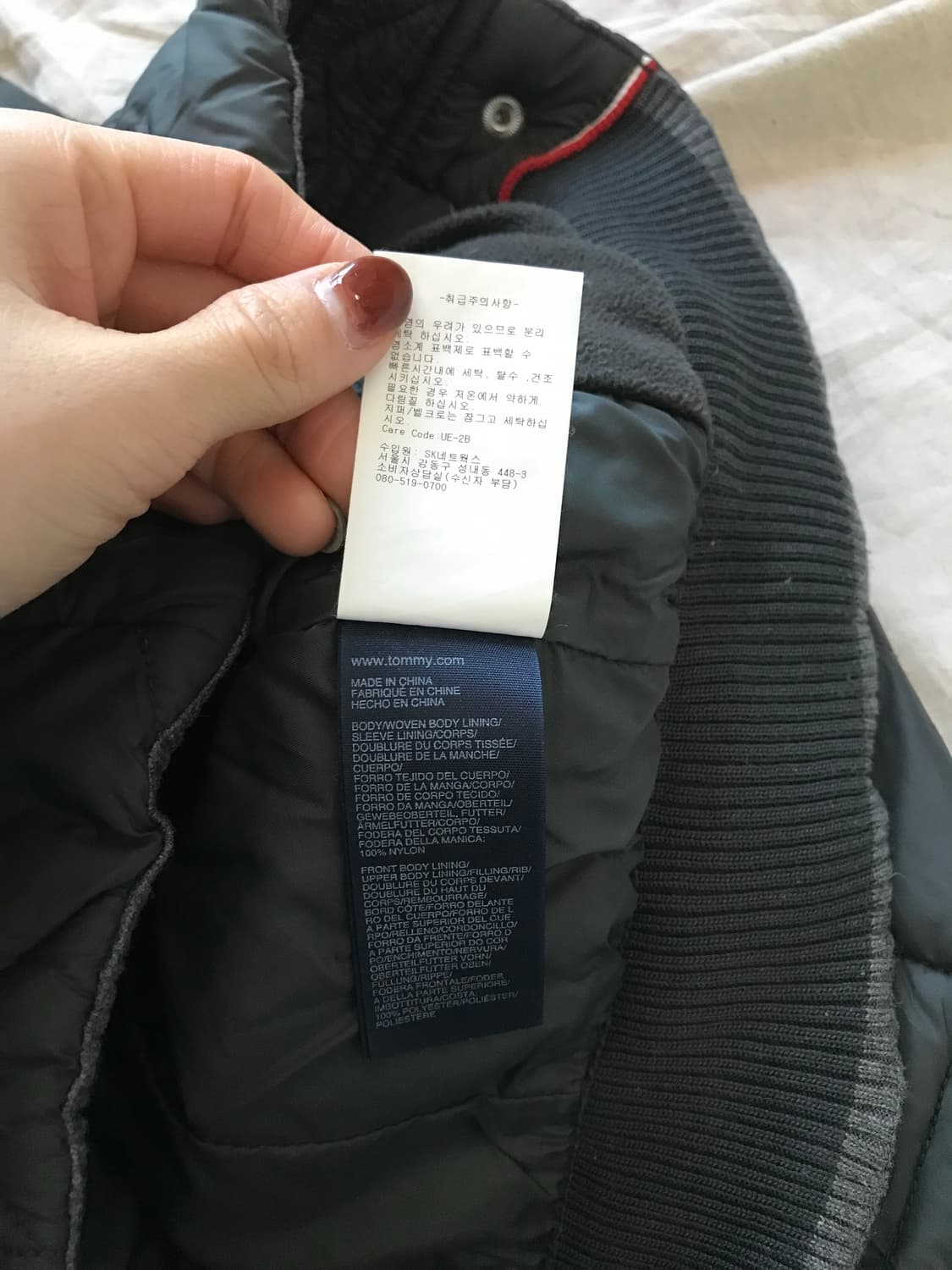 타미힐피거 로고 카키 퀄팅 패딩 상품이미지8