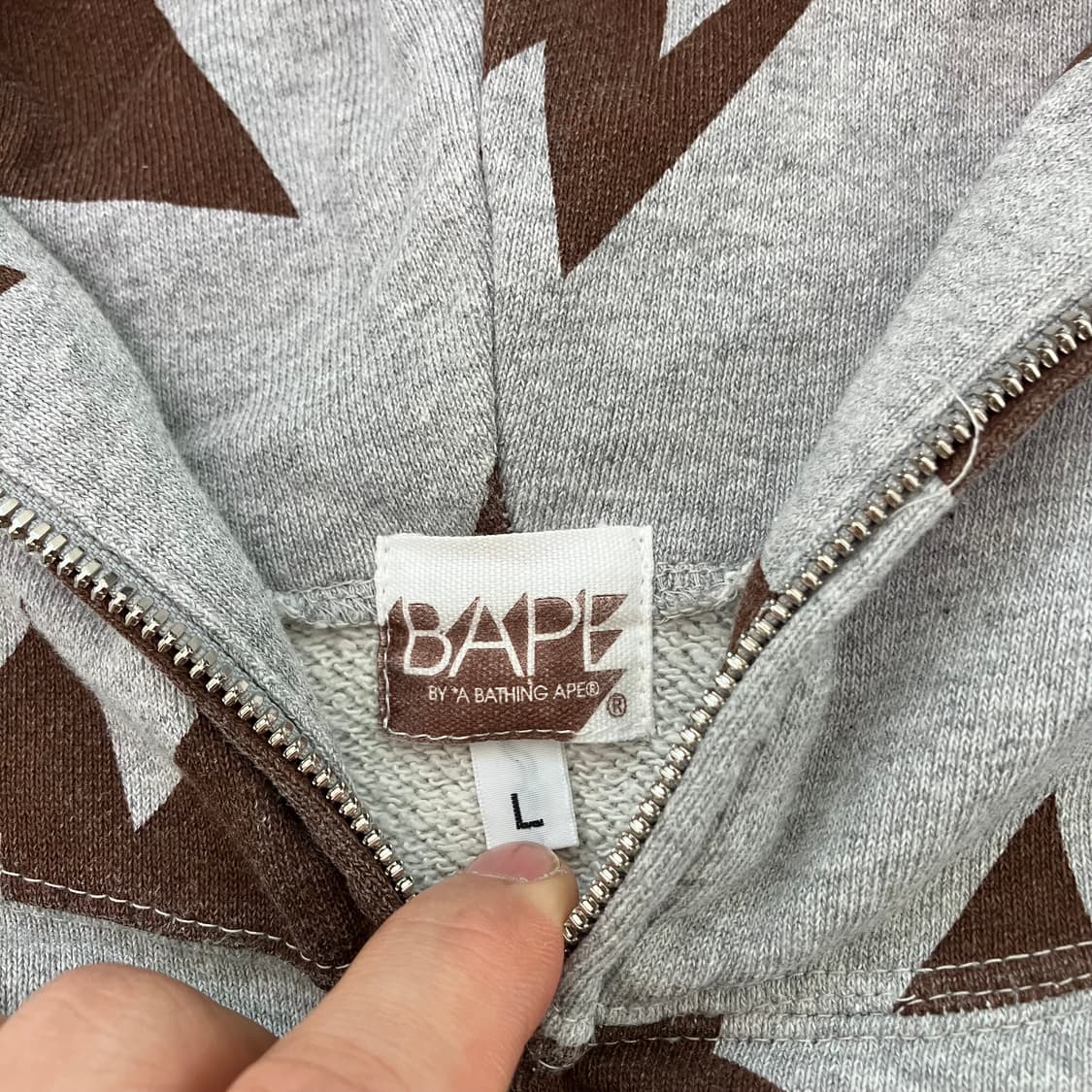 베이프 그레이 브라운 스타 후드 y2k 스트릿 갸루 펑키 일본빈티 상품이미지5