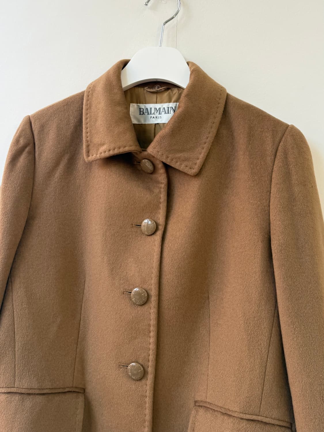 발망 베이지브라운 캐시미어 숏코트 자켓 상품이미지8