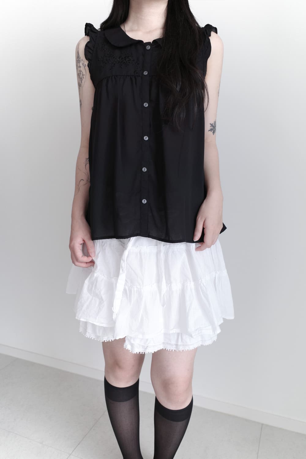 sm2)see-through sleeveless shirt  상품이미지5