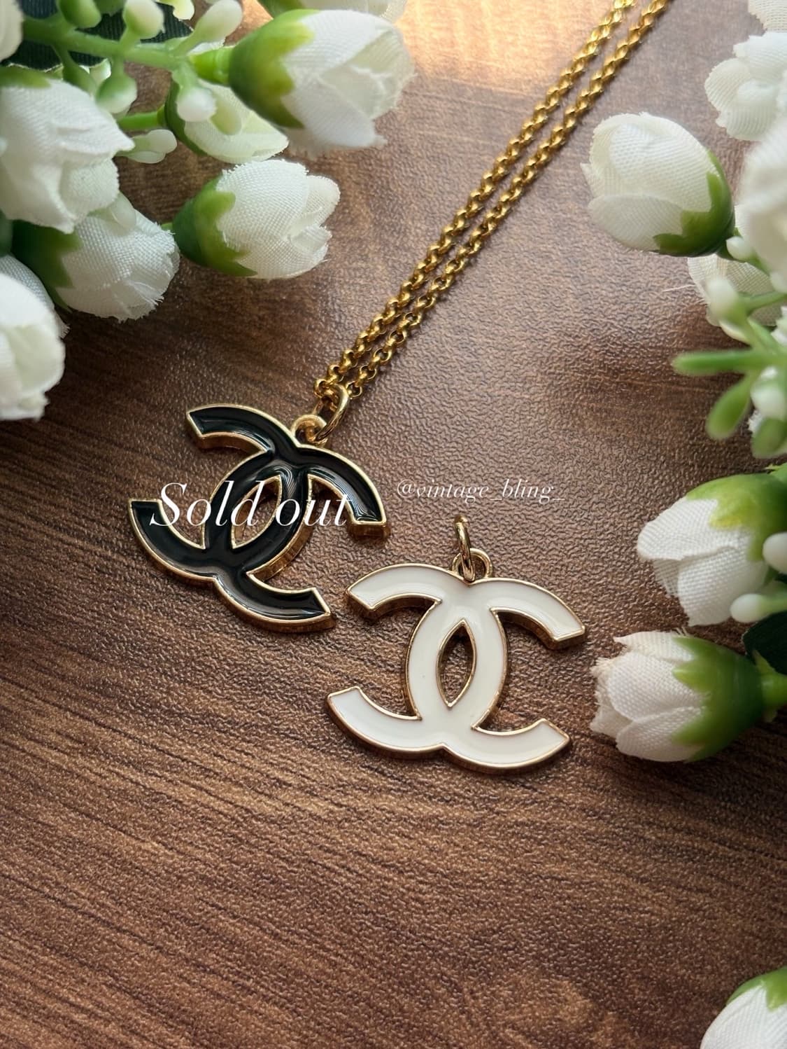 [블랙품절] 샤넬 빅로고 골드 목걸이 상품이미지2