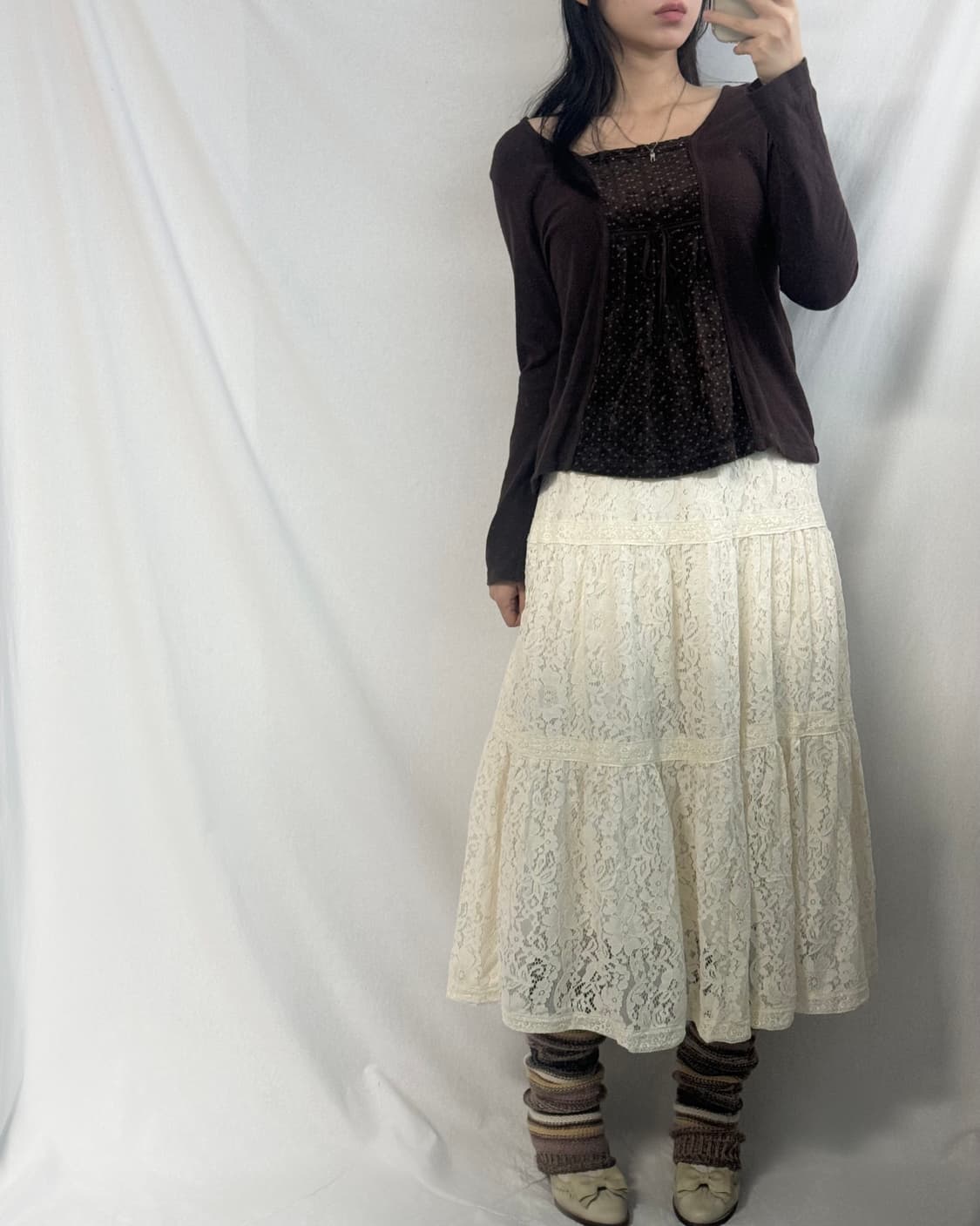 레이어드 벨벳 큐빅 디테일 탑 상품이미지7