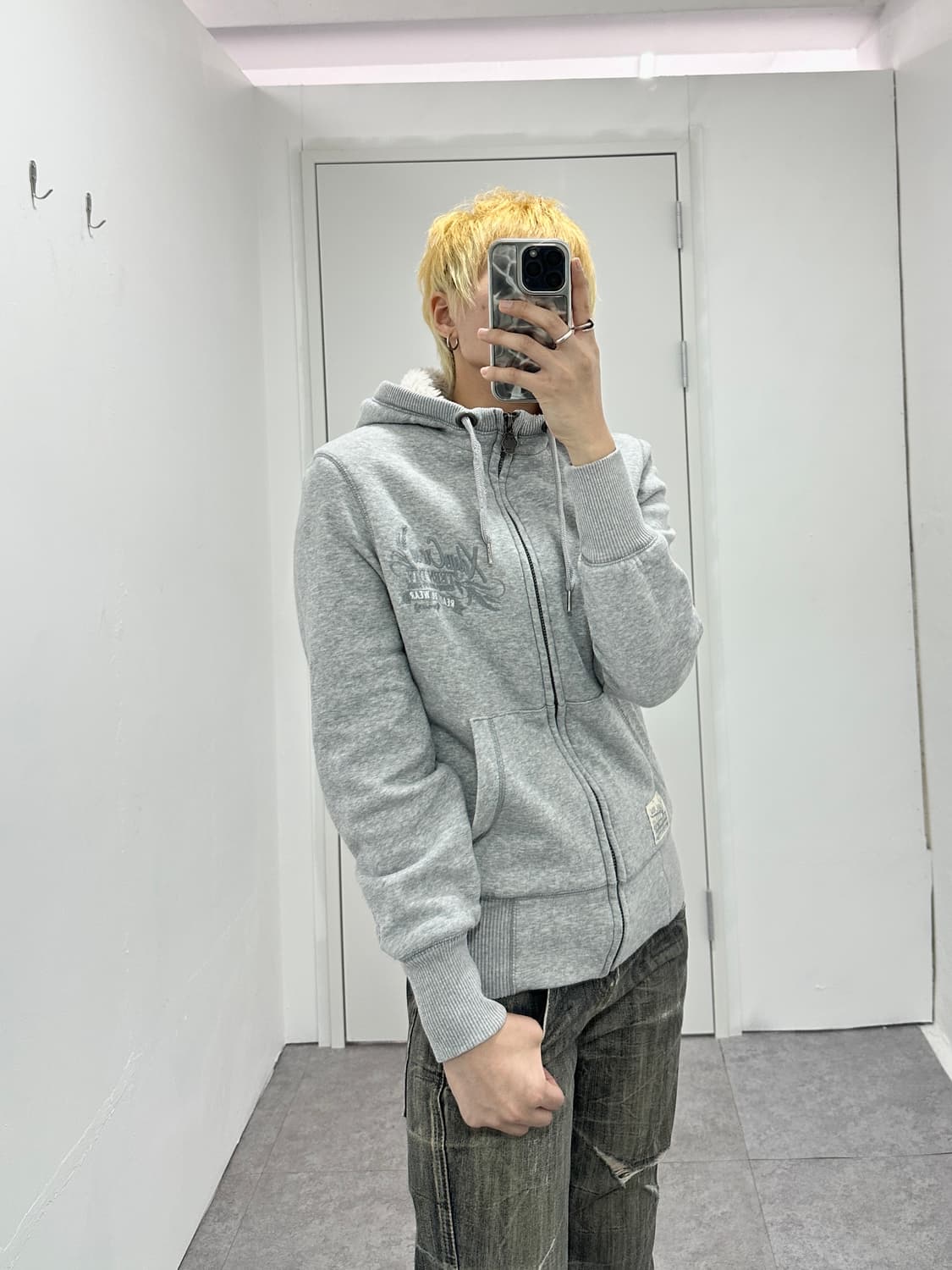 NONE vintage x dye fur hood zip up 상품이미지9