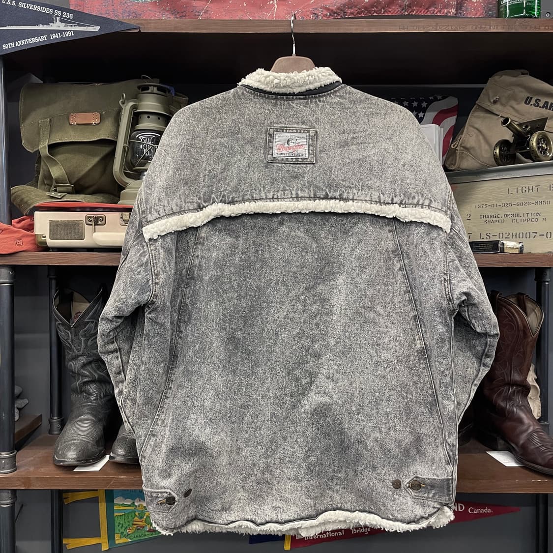 90s 랭글러 쉐르파 웨스턴 카우보이 데님 코트 자켓 상품이미지2