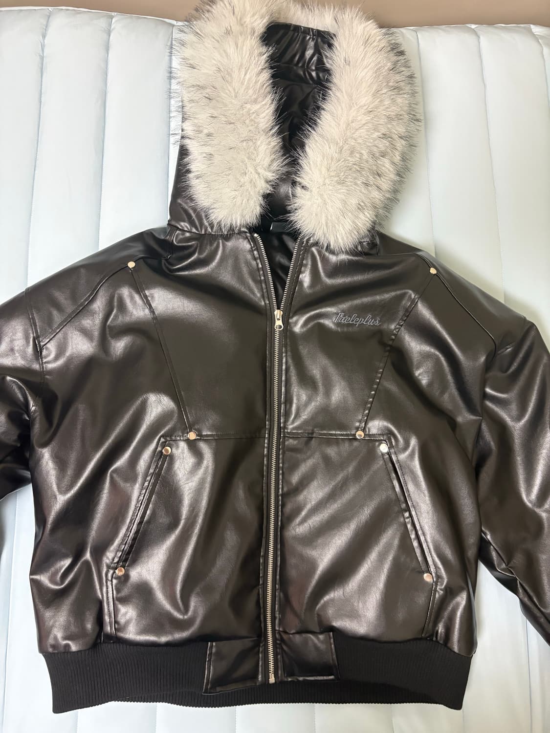 빈티지 퍼 가죽 후드자켓 급처 상품이미지1