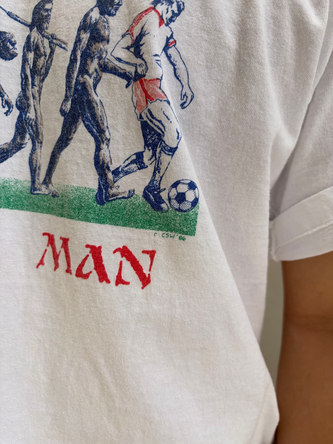 80’s Evolution of man USA print single T 상품이미지5