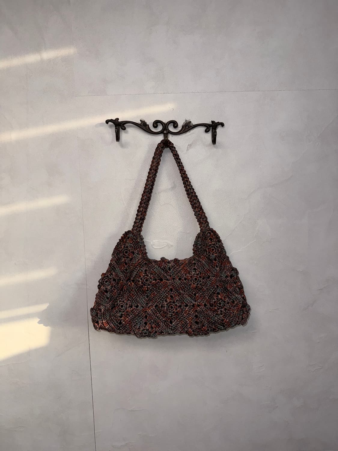 Ash brown bohemian crochet knit 숄더백 상품이미지4