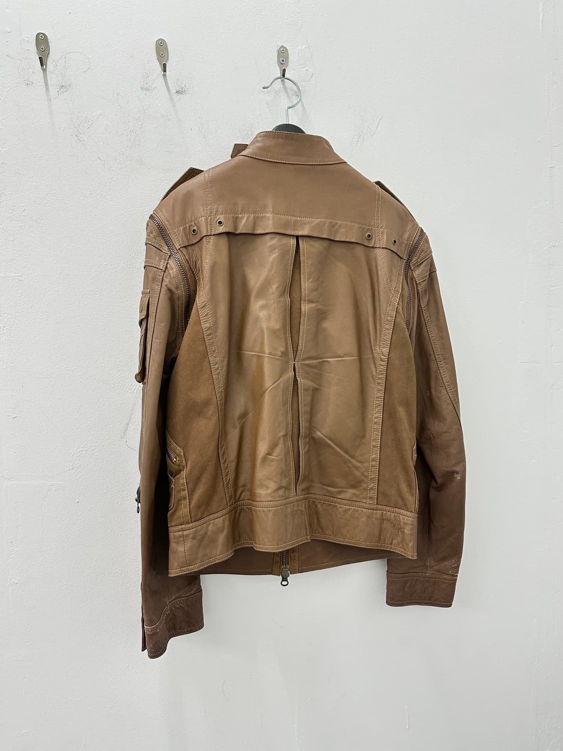 Asymmetric zip detachable sheep leather 상품이미지9