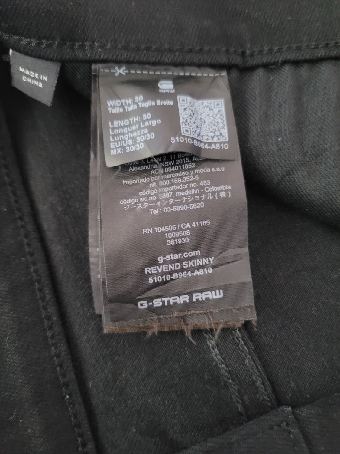지스타로우 G star raw. 리벤드 스판 스키니 블랙진. 30사이즈 상품이미지7