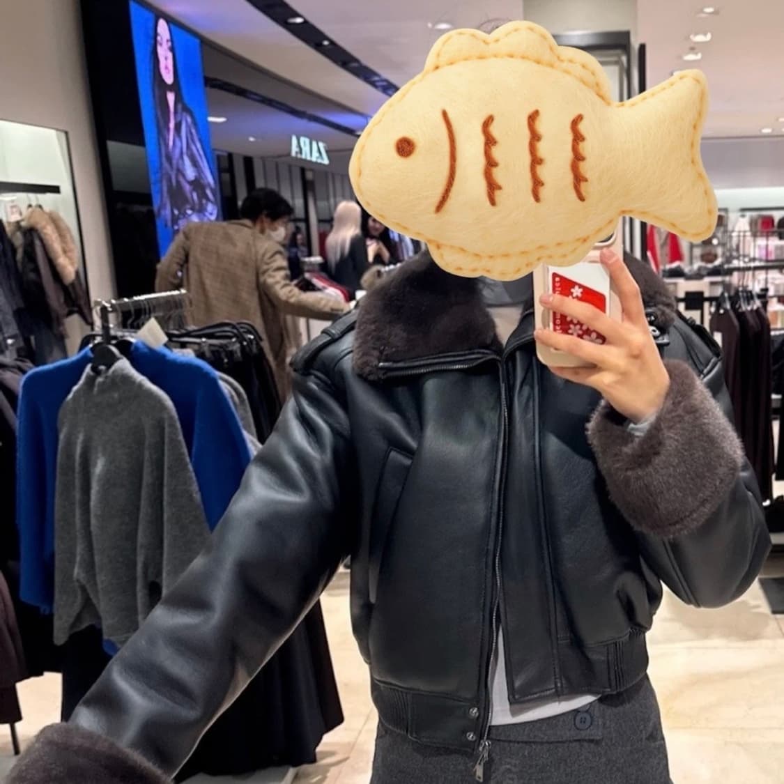 zara fur leather jacket 상품이미지3