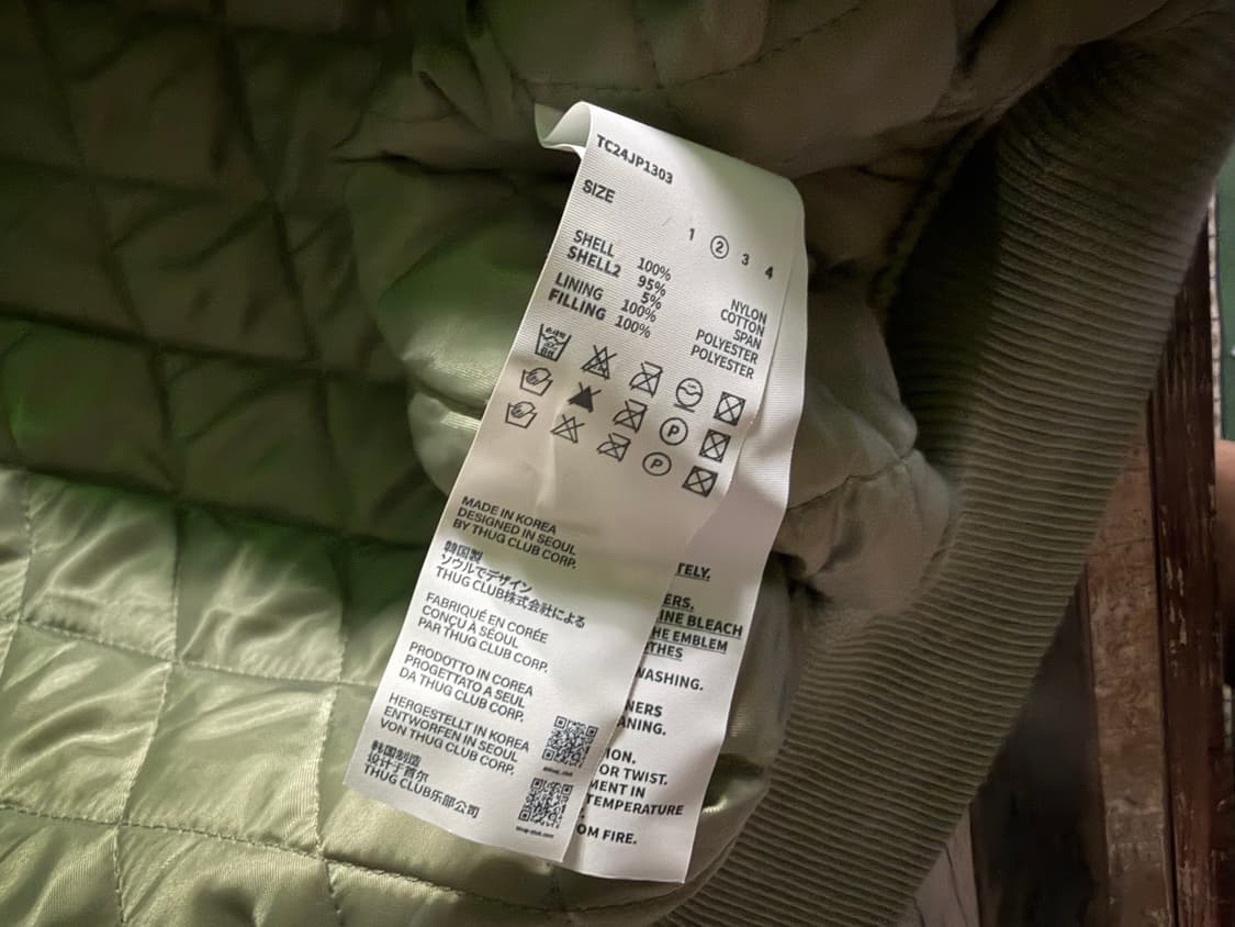 떠그클럽 어 버드 라이트닝 봄버 MA-1 미착용 새상품 상품이미지10