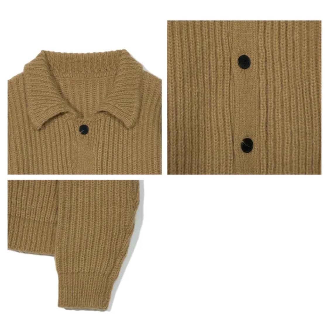카멜 버튼 가디건 니트 상품이미지6