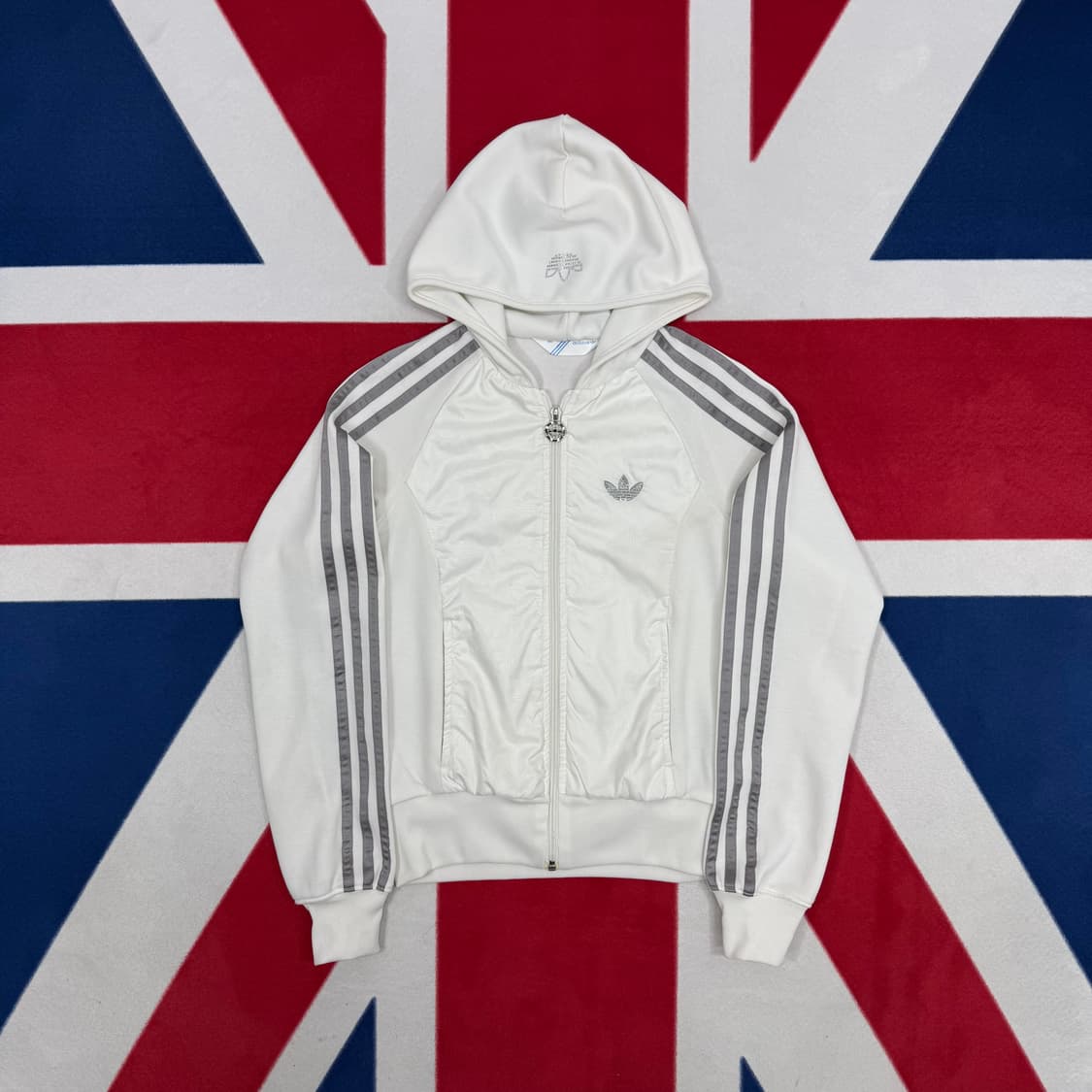 아디다스 화이트실버 후드 져지 여성 85 실측 44-55 상품이미지1