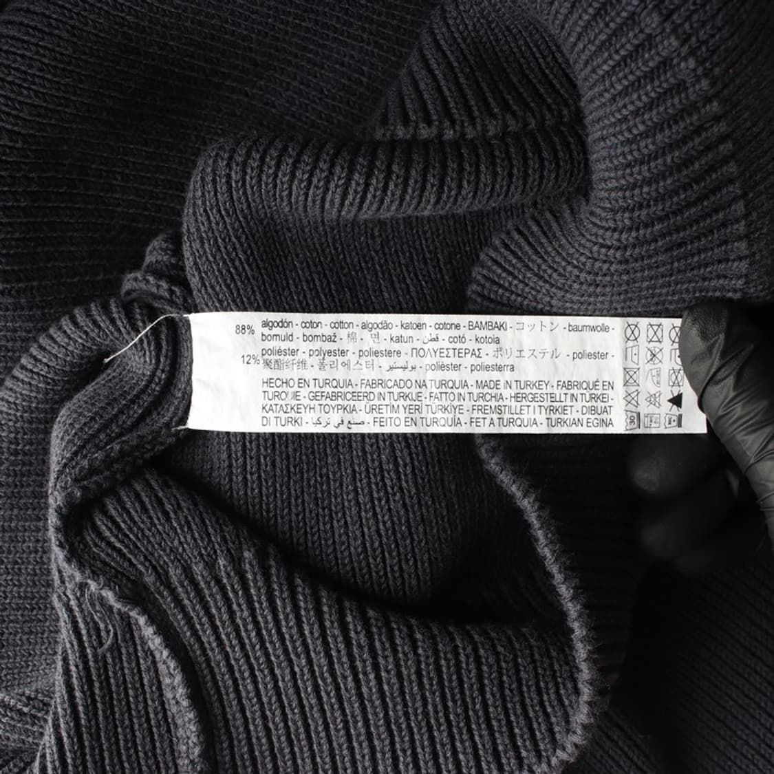 ZARA 네이비 래글런 골지 짜임 라운드 니트 XL 상품이미지7