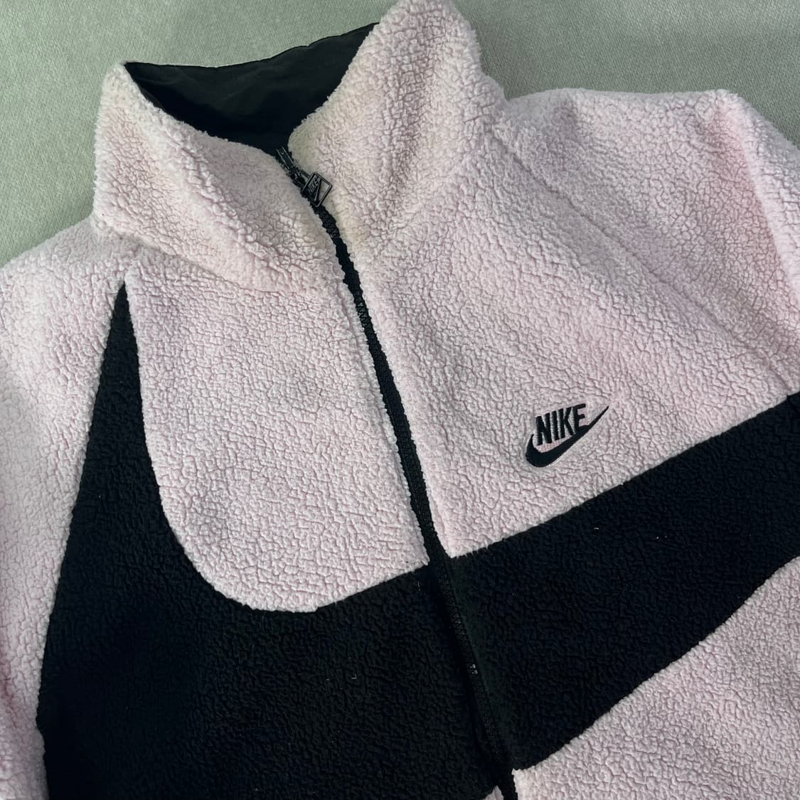 100 나이키 리버시블 양면 양털 핑크 플리스 자켓 상품이미지3