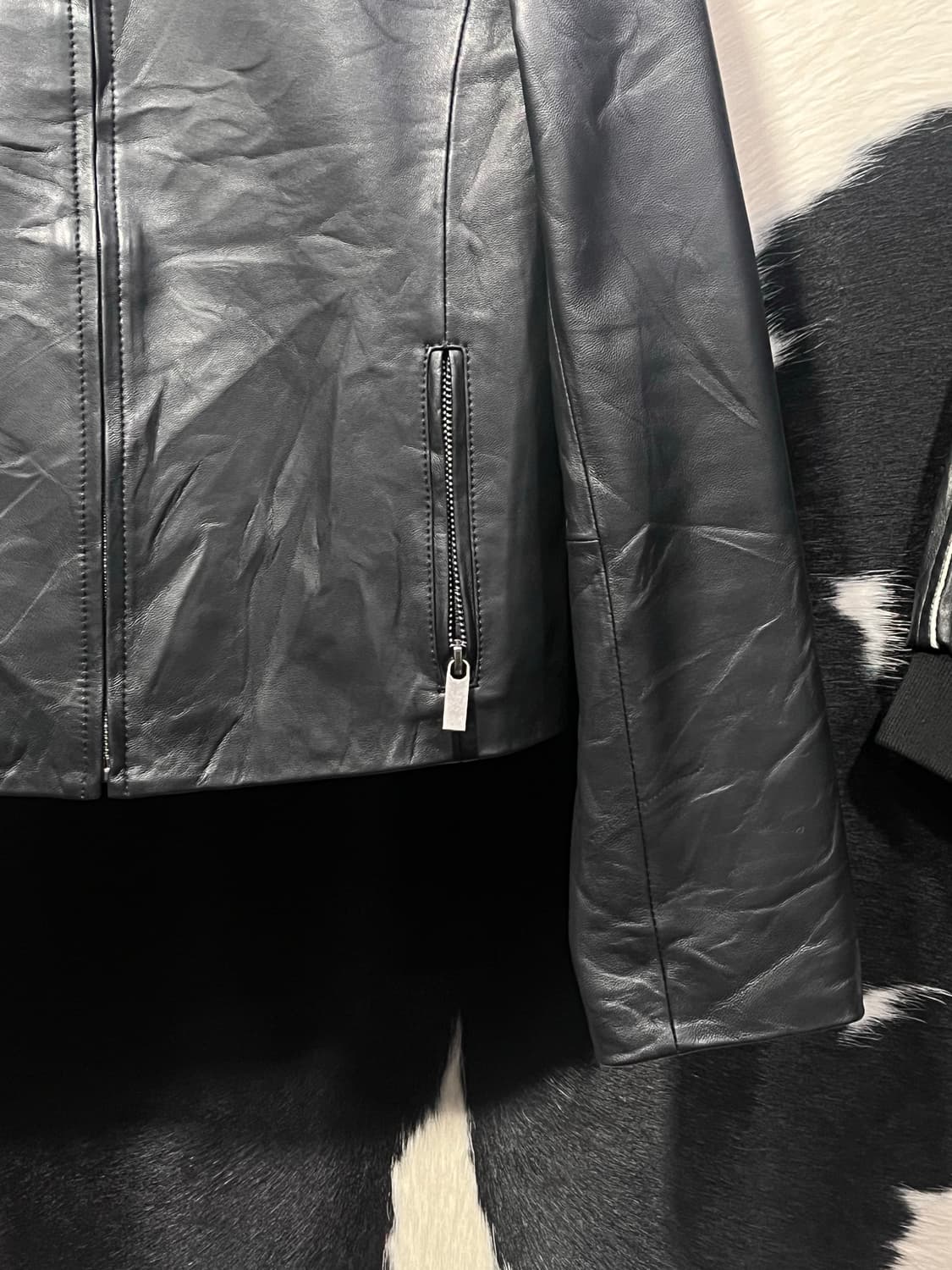 슬림핏 소가죽 레더자켓 상품이미지6