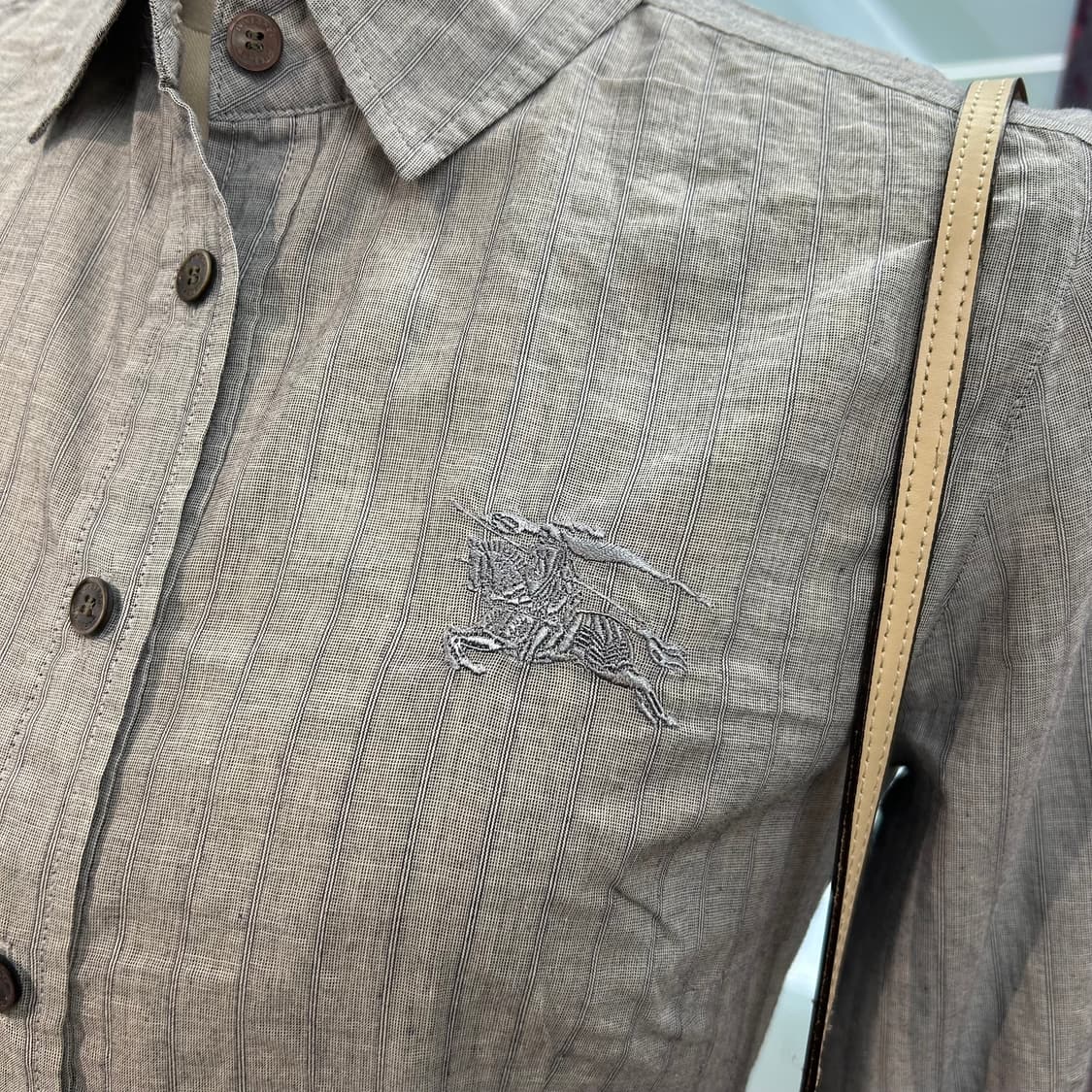 Burberry Logo Embroidered Stripe Shirts 상품이미지4