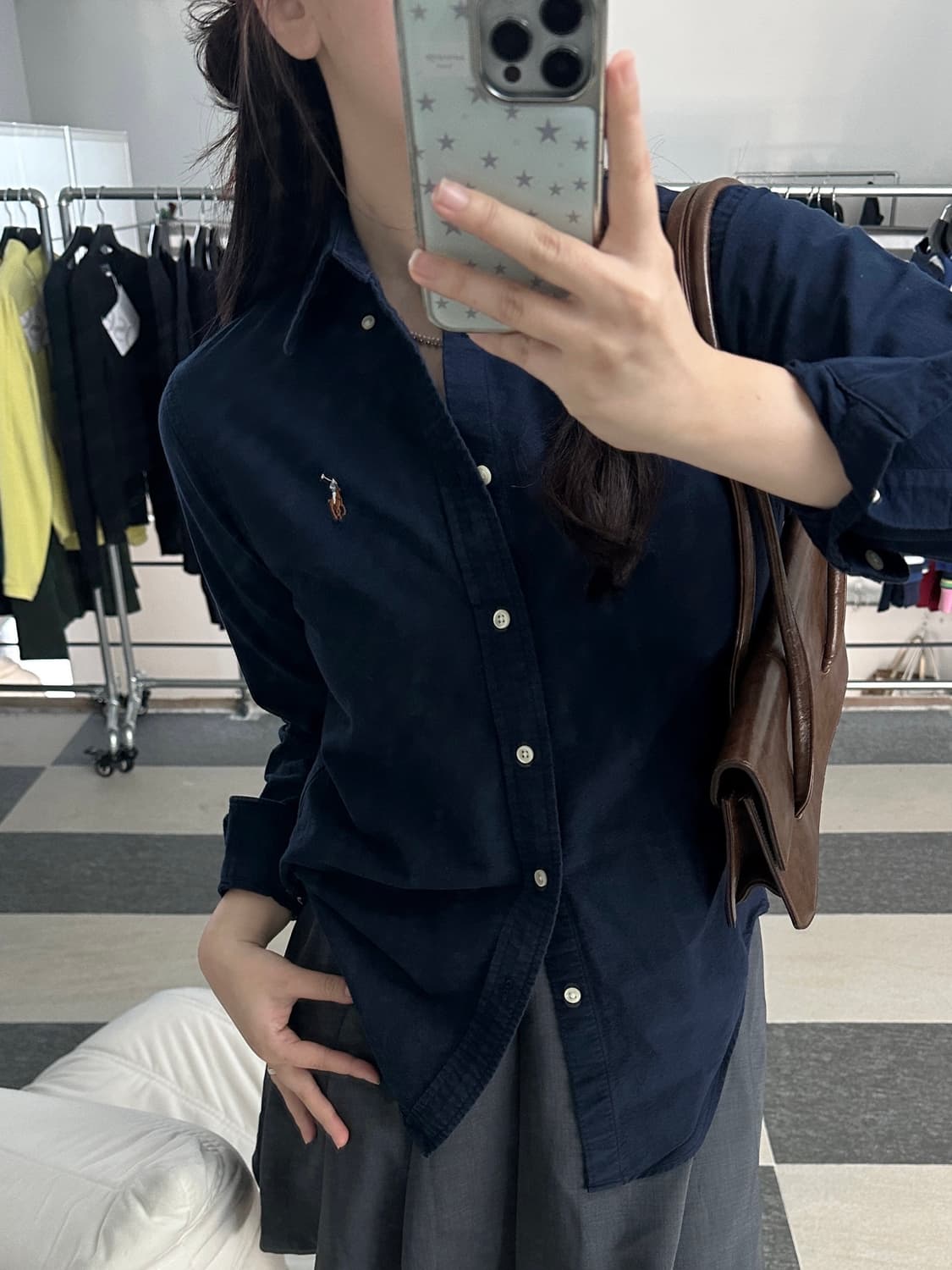 랄프로렌 멀티포니 네이비 옥스포드 셔츠  상품이미지3