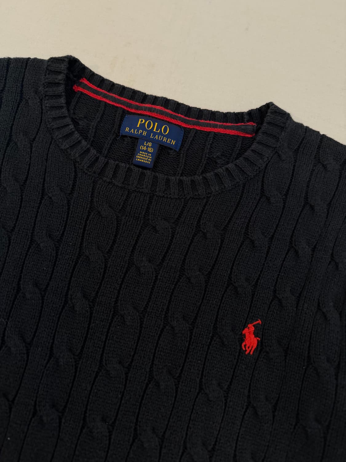 폴로 랄프로렌 꽈배기 케이블 니트 블랙 상품이미지2