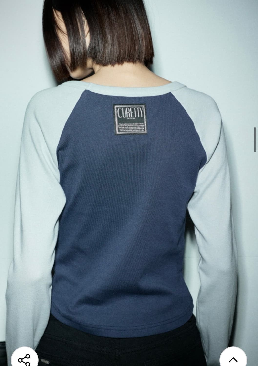 큐리티 C RAGLAN LONG SLEEVE T-SHIRT_NAVY 상품이미지5