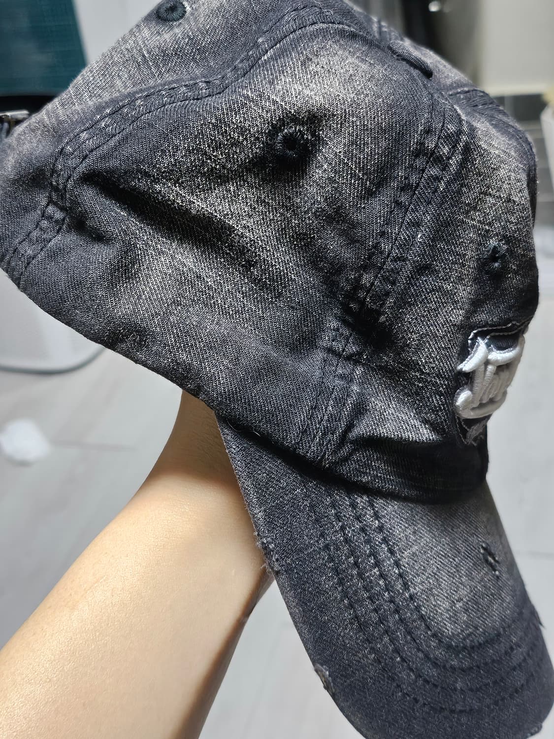 본더치 y2k 핀터깔 데미지 볼캡 상품이미지2