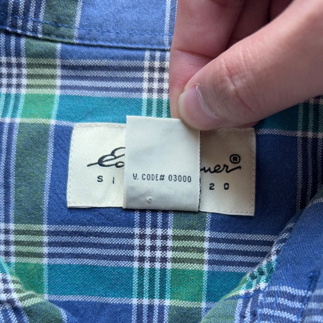 Eddie Bauer Blue/Green Plaid Shirt 상품이미지8