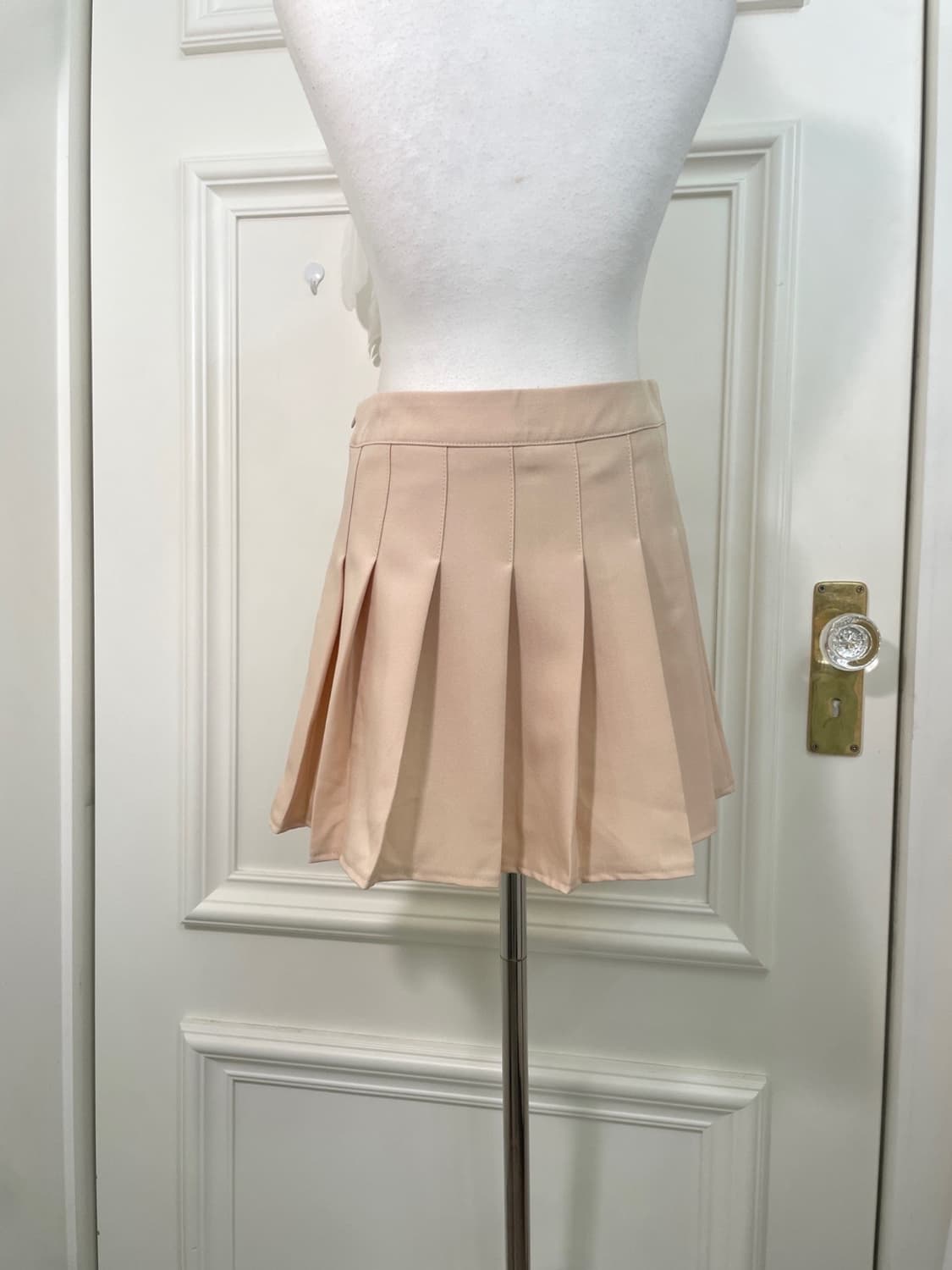 coral beige basic pleats mini skirt 상품이미지4