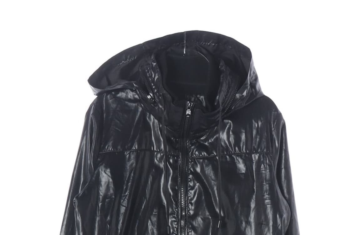 EDWIN 유광 블랙 후드 집업 자켓 S 상품이미지3