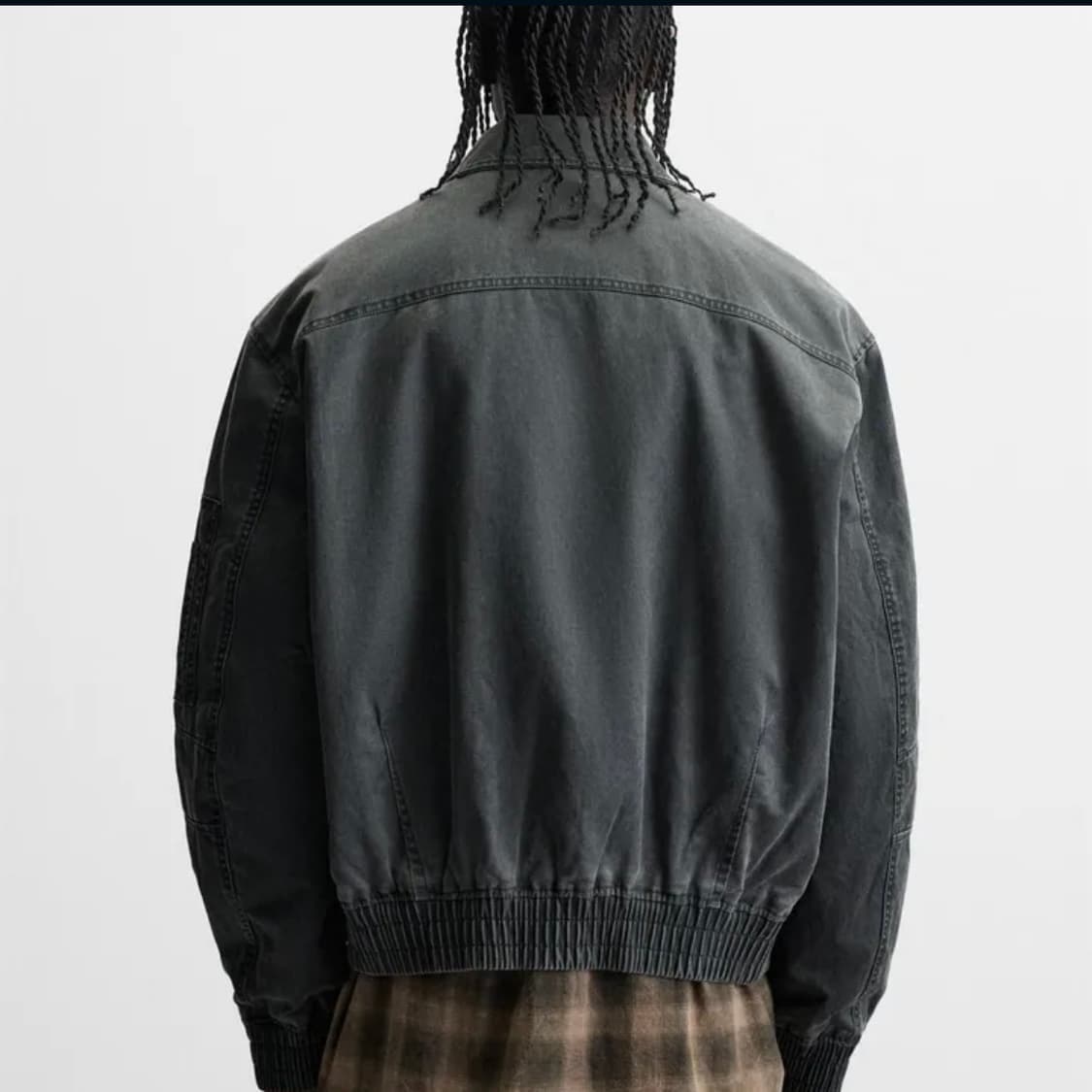 자라 왁스드 이펙트 워시드 자켓 그레이 새제품 상품이미지2