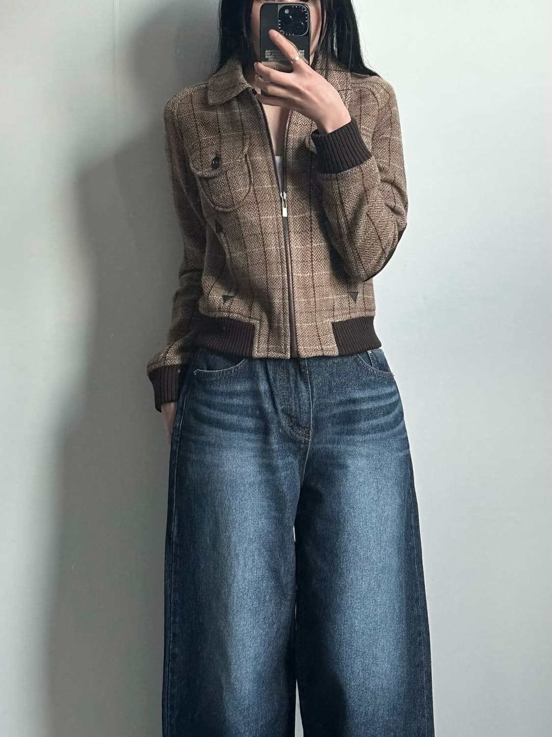 Vintage 빈티지 체크 블루종 자켓 상품이미지2