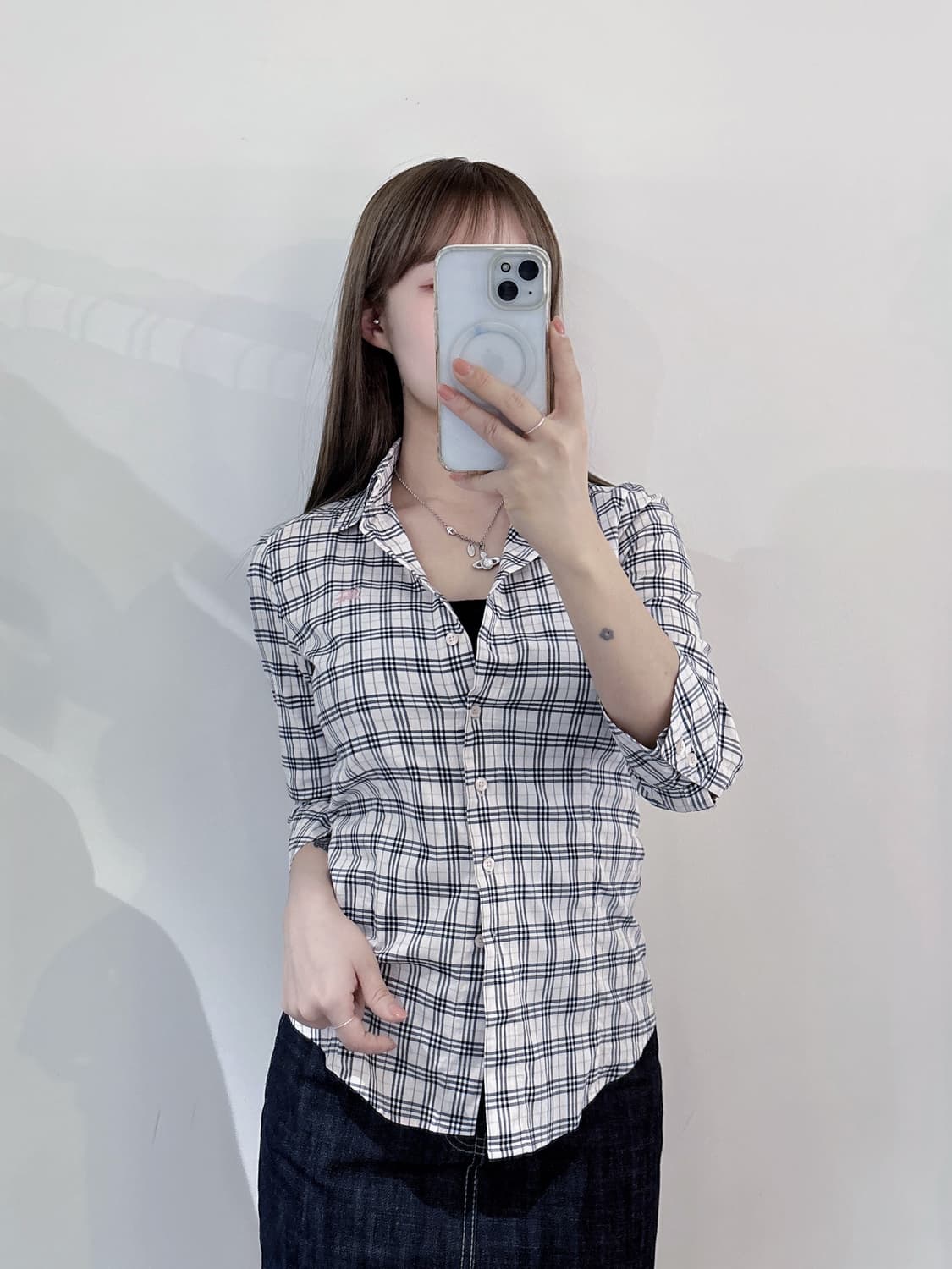 버버리 블루라벨 노바체크 셔츠 상품이미지1